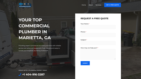 website for HK Plumbing and Drain